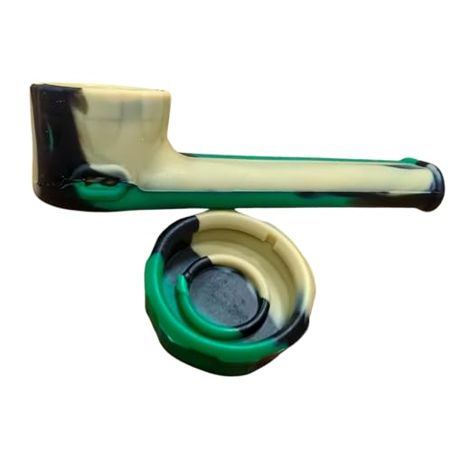 Mini Silicone Pipe With Lid - 2 Pack - Green