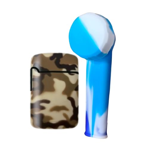 Brown Army ZL-3 Torch Jet Lighter And Glacier Mini Silicone Rasta Pipe
