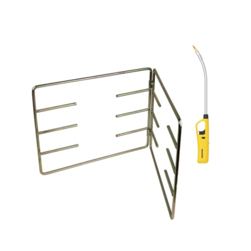 Hinged Braai Grid Stand And Flexible Extra Length Braai Lighter (Yellow)