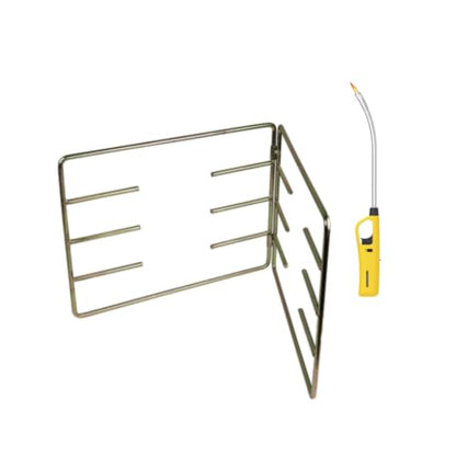 Hinged Braai Grid Stand And Flexible Extra Length Braai Lighter (Yellow)