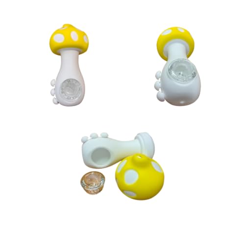 Silicone Rasta Pipe - Mushroom - 15 Pack