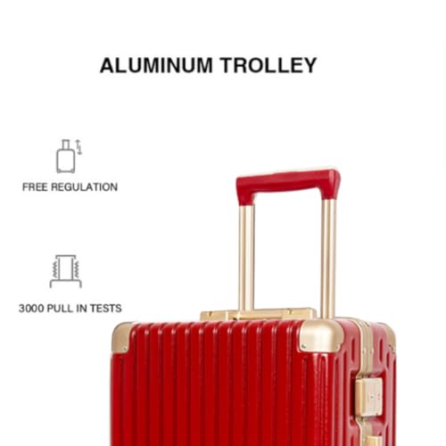 26" Hard Shell Suitcase with 7‑Piece Packing Organizer Travel Combo (Red)
