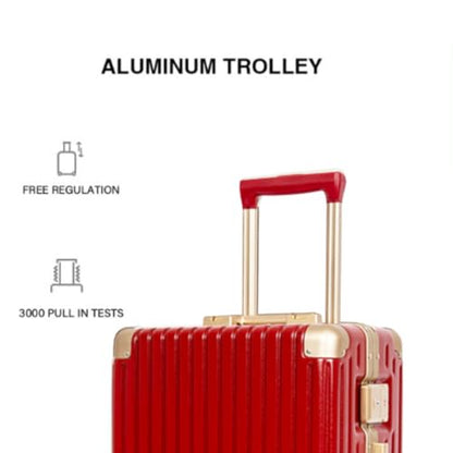 26" Hard Shell Suitcase with 7‑Piece Packing Organizer Travel Combo (Red)