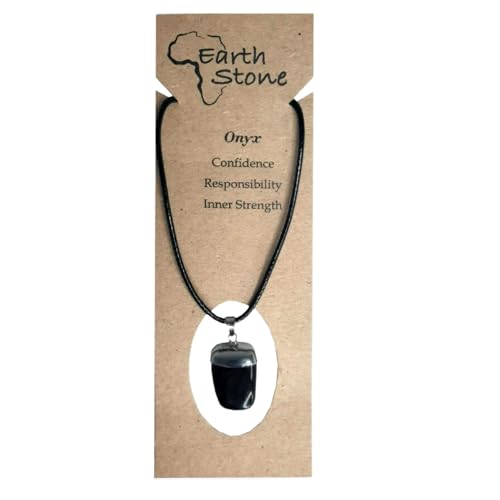 Earth Stone Collection - Polished Crystal Stone Necklace (Onyx)