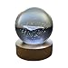 Small Crystal Ball Lamp with 3D Engraving and Luminous Base - Whale