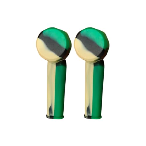 Mini Silicone Pipe With Lid - 2 Pack - Green