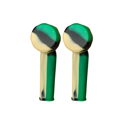 Mini Silicone Pipe With Lid - 2 Pack - Green