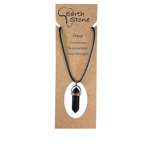 Earth Stone Collection - Bullet Crystal Stone Necklace (Onyx)
