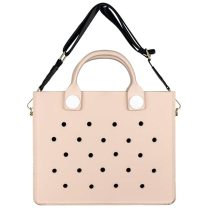 Nana EVA Croc Bag with Shoulder Strap – Lightweight Waterproof Tote Handbag (Beige)