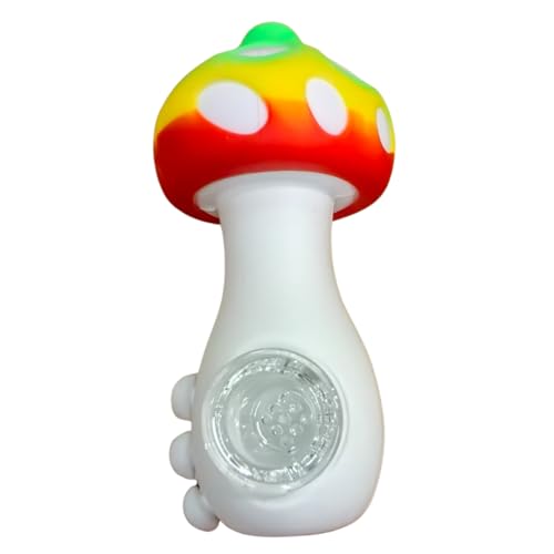 Silicone Rasta Pipe - Mushroom (Red)