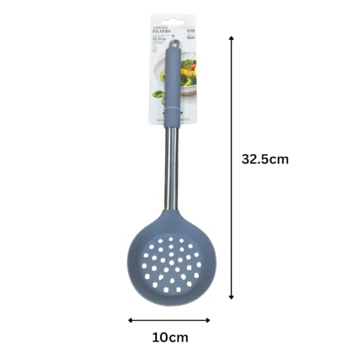 Silicone Slotted Ladle - 32.5x10cm (Grey)