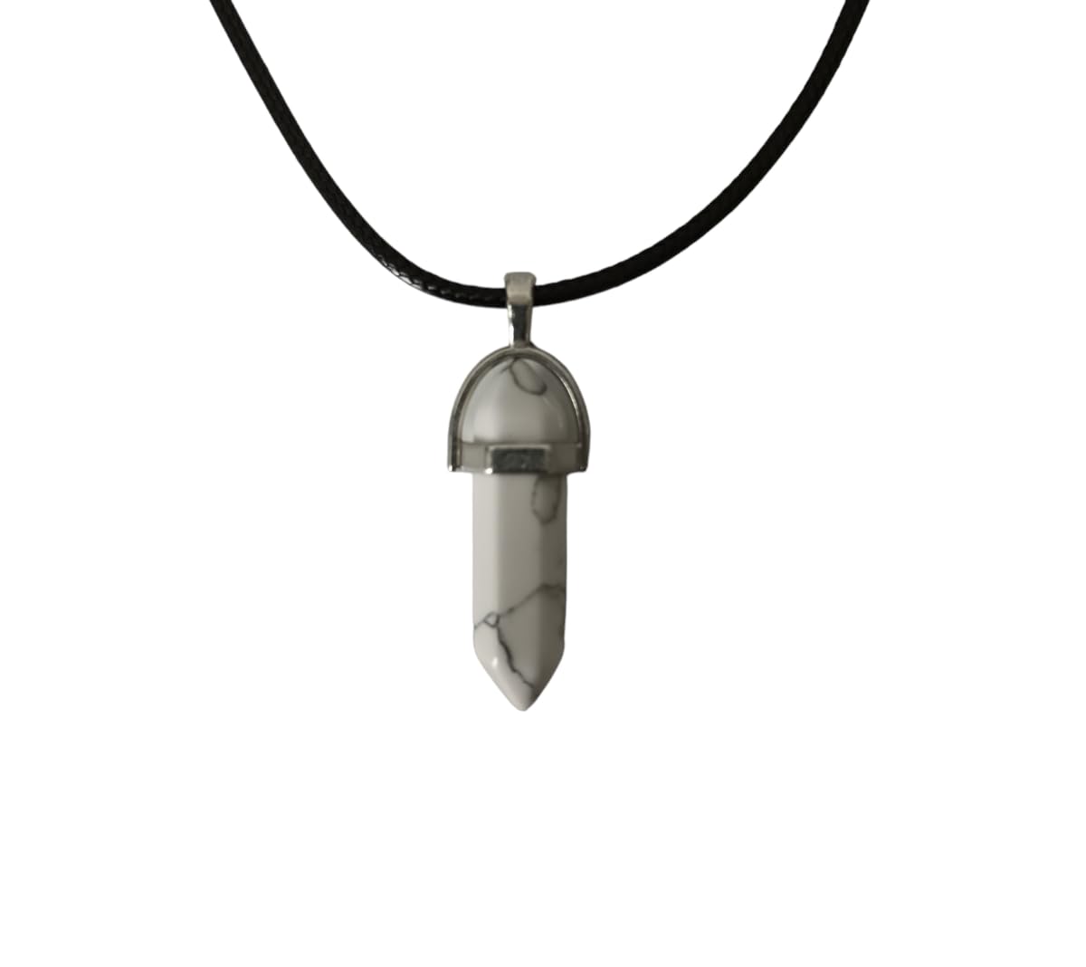 Earth Stone Collection - Bullet Crystal Stone Necklace (White Turquoise)
