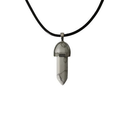 Earth Stone Collection - Bullet Crystal Stone Necklace (White Turquoise)