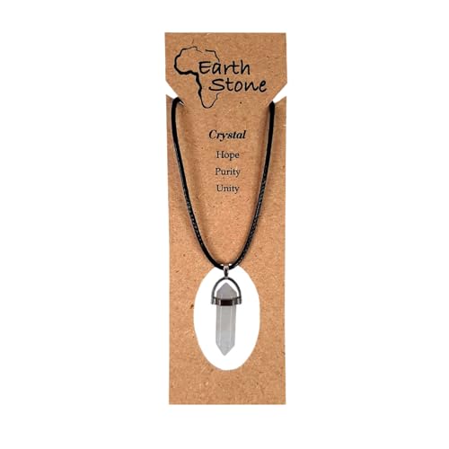 Earth Stone Collection - Bullet Crystal Stone Necklace (Clear Quartz)