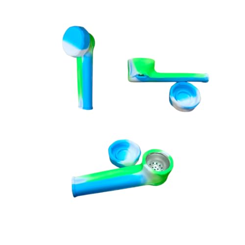 Mini Silicone Pipe With Lid And Zengaz Shark Lighter (Blue)