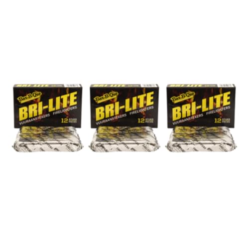 Bar-B-Que Bri-Lite Firelighters, Individually Wrapped, 12 Pieces per Box, 3 Pack