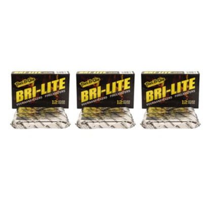 Bar-B-Que Bri-Lite Firelighters, Individually Wrapped, 12 Pieces per Box, 3 Pack