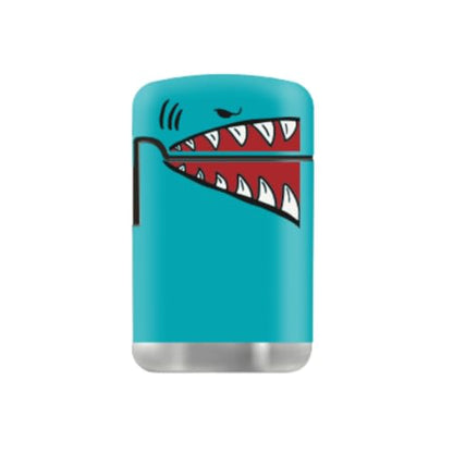 Mini Silicone Pipe With Lid And Zengaz Shark Lighter (Blue)