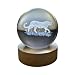 Small Crystal Ball Lamp with 3D Engraving and Luminous Base – Cheetah
