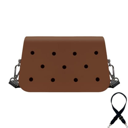 Coco EVA Croc Crossbody Bag – Lightweight Waterproof Shoulder Bag (Brown)