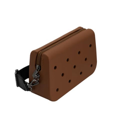Coco EVA Croc Crossbody Bag – Lightweight Waterproof Shoulder Bag (Brown)