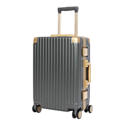 Classic Aluminum Frame Travel Suitcase - 26 inch - Grey