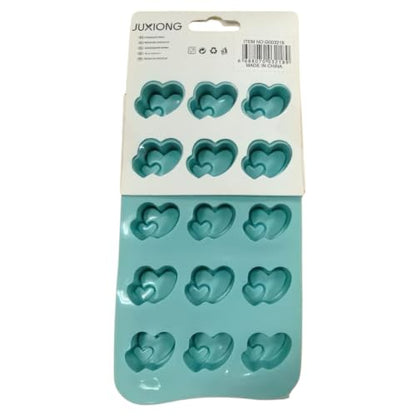Silicone Chocolate Mold - Double Hearts - 19x10cm (Blue)