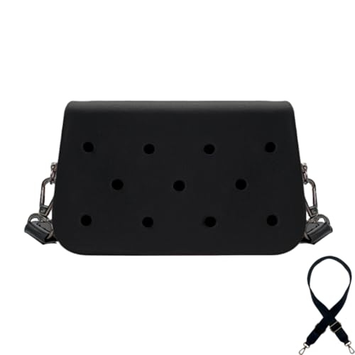 Coco EVA Croc Crossbody Bag – Lightweight Waterproof Shoulder Bag (Black)