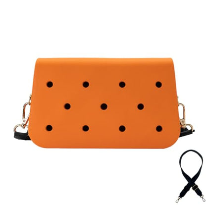 Coco EVA Croc Crossbody Bag – Lightweight Waterproof Shoulder Bag (Orange)