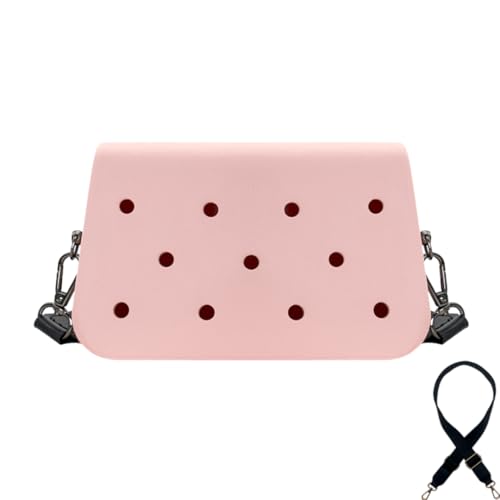 Coco EVA Croc Crossbody Bag – Lightweight Waterproof Shoulder Bag (Pink)