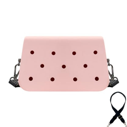 Coco EVA Croc Crossbody Bag – Lightweight Waterproof Shoulder Bag (Pink)