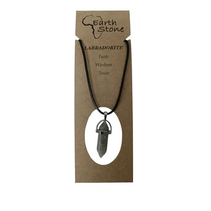 Earth Stone Collection - Bullet Crystal Stone Necklace (Labradorite)