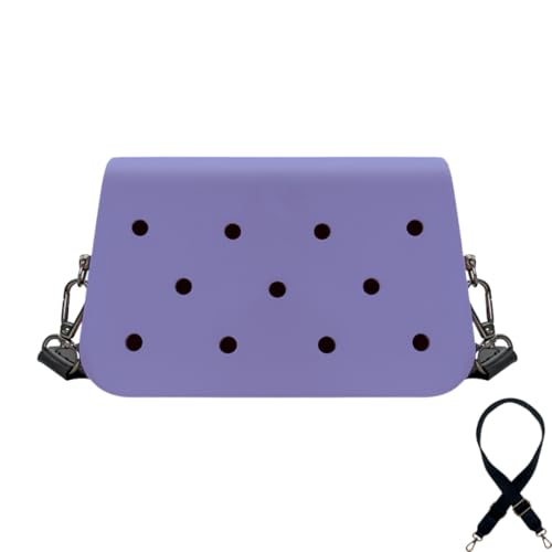Coco EVA Croc Crossbody Bag – Lightweight Waterproof Shoulder Bag (Pastel Purple)