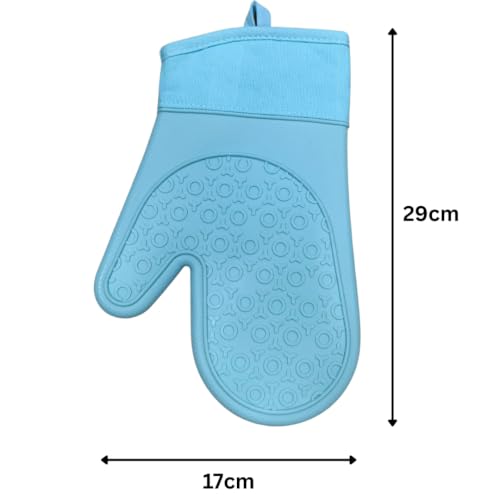 Silicone Oven Glove - Short - 29x17cm (Blue)