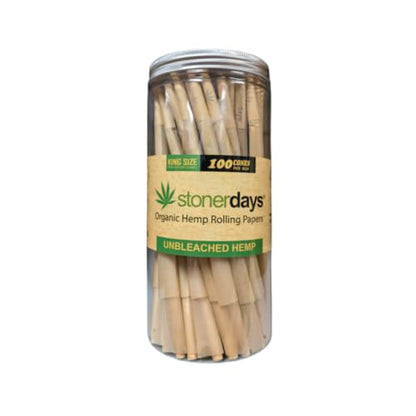 Stoner Days - King Size Pre-rolled Cones - 100 Piece Tub