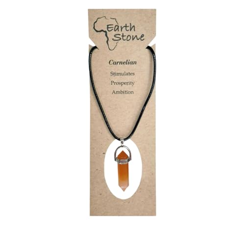 Earth Stone Collection - Bullet Crystal Stone Necklace (Carnelian)