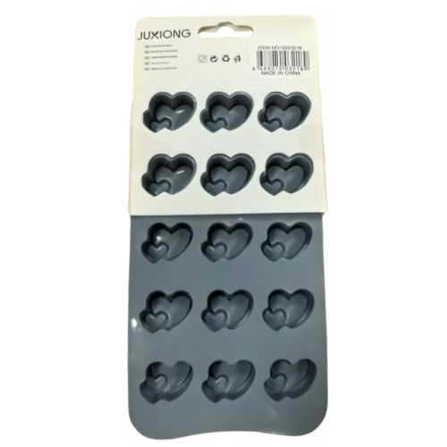 Silicone Chocolate Mold - Double Hearts - 19x10cm (Grey)