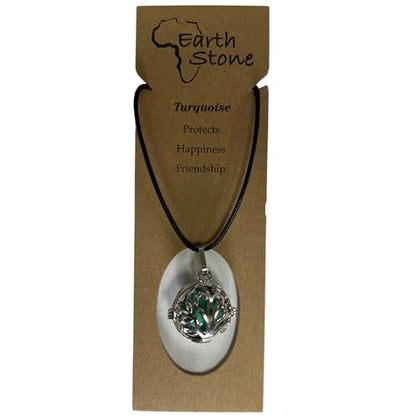 Earth Stone Collection - Crystal Locket Stone Necklace (Turquoise)
