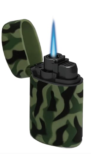 Green Army ZL-3 Torch Jet Lighter And Camouflage Mini Silicone Rasta Pipe
