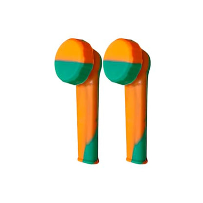 Mini Silicone Pipe With Lid - 2 Pack - Orange
