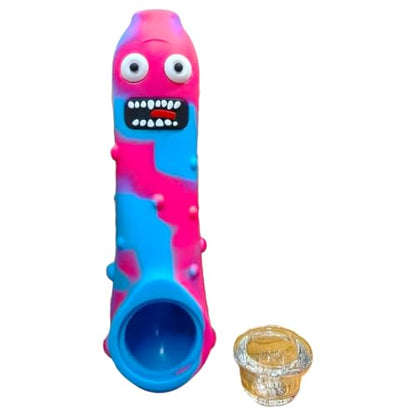 Silicone Rasta Pipe – Pickle Rick (Pink)