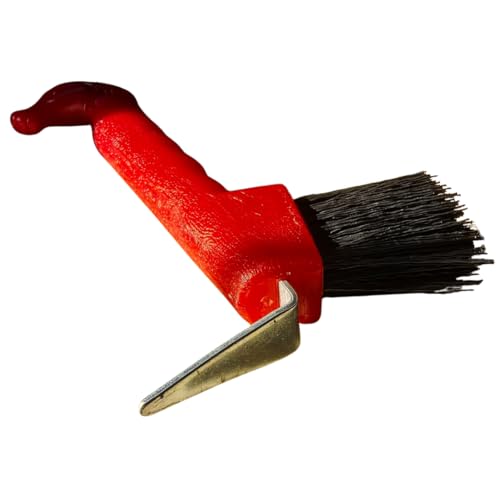 Horse Hoof Pick with Brush (Red)