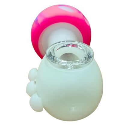 Silicone Rasta Pipe - Glow-In-The-Dark Mushroom (Pink)