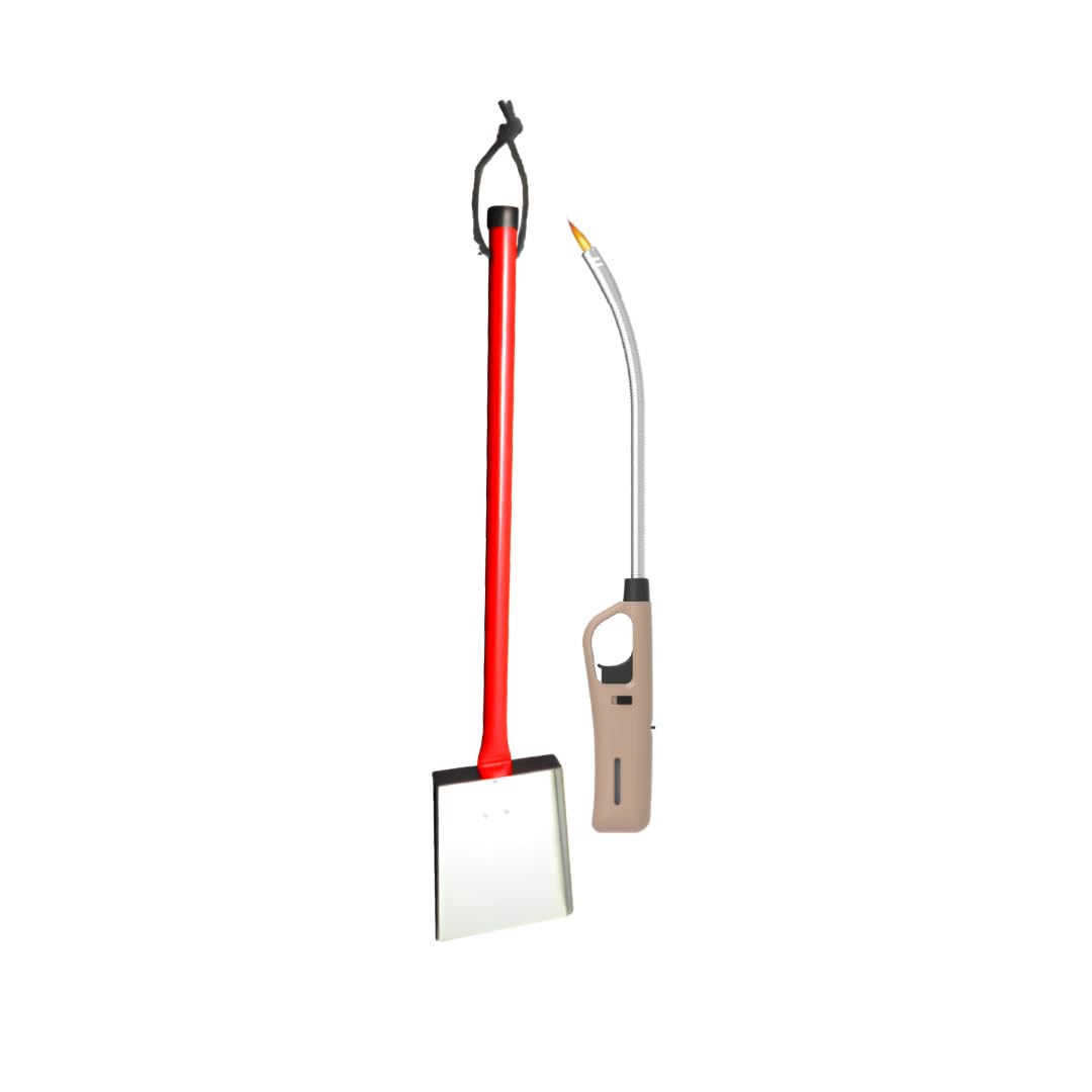 Braai Coal Scoop and Flexible Extra Length Braai Lighter (Brown)