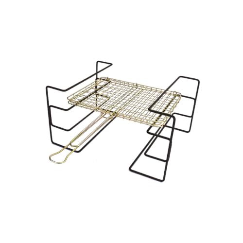 Multi Level Braai Grid Stand And Flexible Extra Length Braai Lighter (Brown)