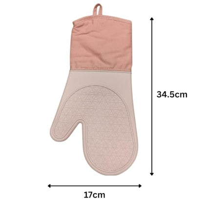 Silicone Oven Glove - Long - 34.5x17cm (Pink)