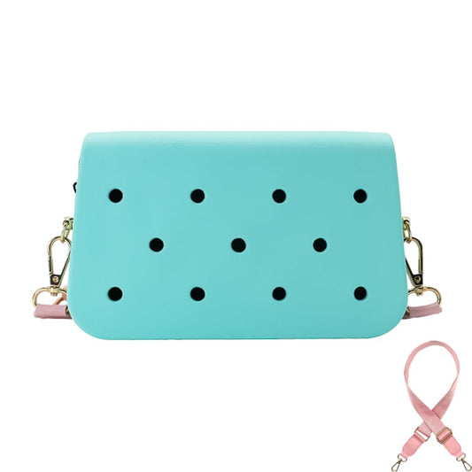 Coco EVA Croc Crossbody Bag – Lightweight Waterproof Shoulder Bag (Pastel Blue)
