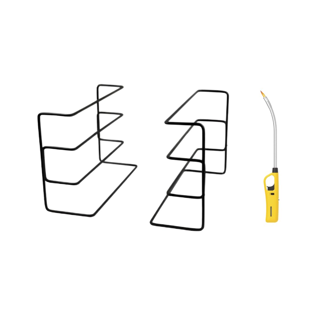 Multi Level Braai Grid Stand And Flexible Extra Length Braai Lighter (Yellow)