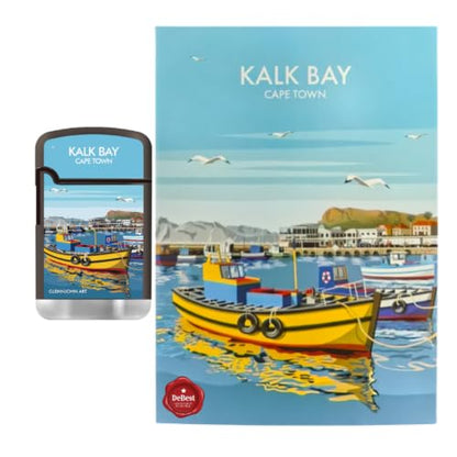Debest Cape Town Travel Art Card A5 - Kalk Bay and ZL3 Torch Jet Lighter