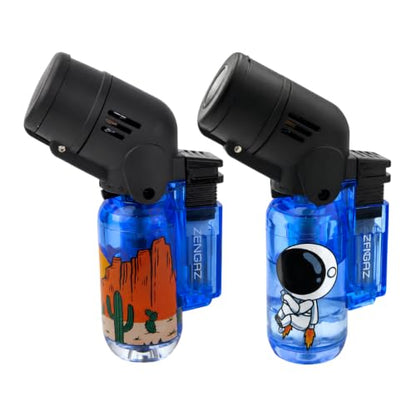 ZL-17 Angle Double Jet Torch Lighter – 2 Pack (Blue)